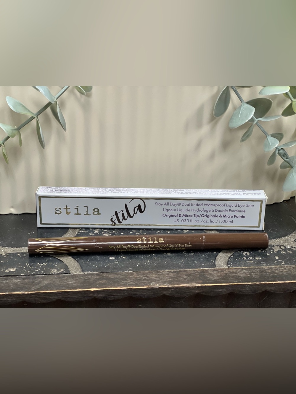 Stila Dual-Ended Waterproof Liquid Eyeliner — Dark Brown